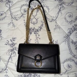 JW PEI Black Crossbody Bag with Gold Chain